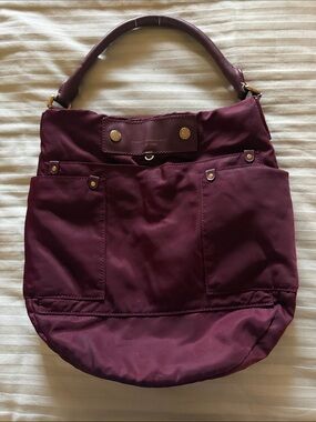 Marc By Marc Jacobs Deep Burgundy Shoulder Bag with Front Pockets